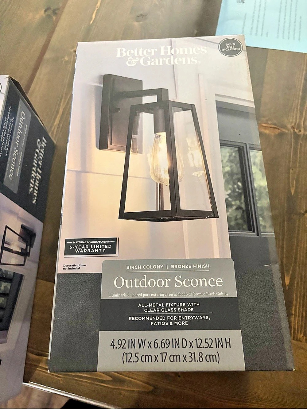 Better Homes & Gardens Birch Colony Outdoor Sconce Black